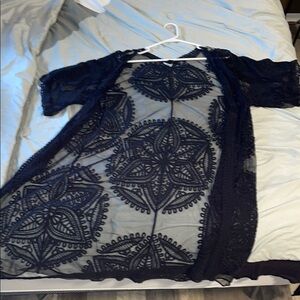 Black Lace Kimono Cardigan